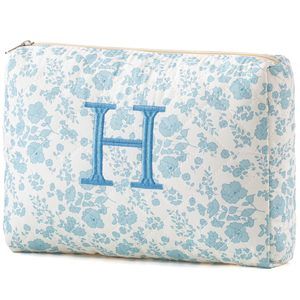 Initial Makeup Bag, Quilted Makeup Bag, Cotton Large Travel Makeup Bag, Cute😁